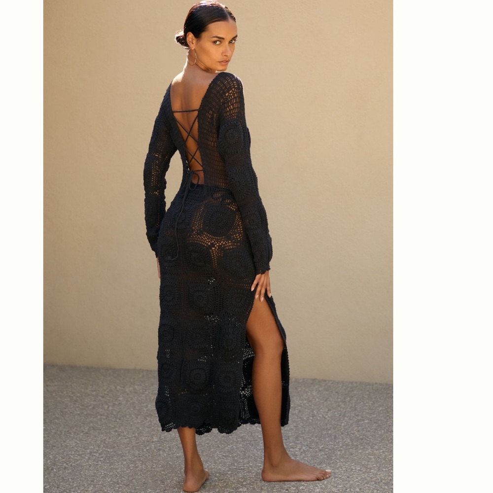 NWT mahila crochet knit midi dress